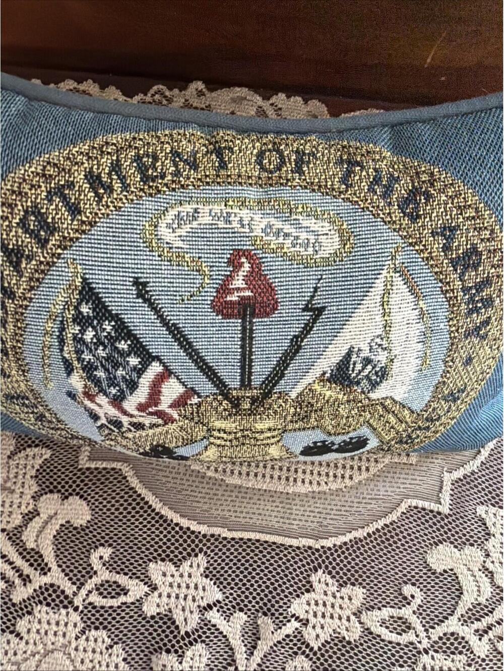 Decorative Throw Pillow United States Army 1775 Vintage Tapestry 8x12” Military - Picture 3 of 4